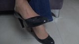 grey pumps with transparent nylon snapshot 3