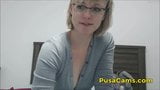 Perky little blonde with glasses. snapshot 2