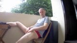 Kudoslong sat on the balcony strips naked and wanks snapshot 4