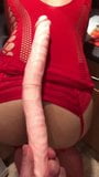 Asian sissy takes massive dildo snapshot 5