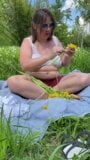 FLASHING BIG NATURAL BOOBS OUTDOORS IN A PARK. snapshot 1