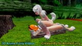 White Anime Dog Girl Riding Outdoors Sex in the Forest snapshot 7