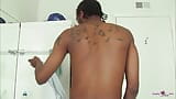 While showering the ebony gets a craving for a BBC to rail her tight pussy snapshot 13