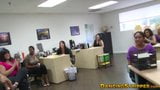 CFNM girls sucking interracial stripper cocks in office snapshot 2