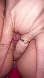 Hairy wife's wet pussy dripping juice on closeup shot of our amateur couple tape snapshot 4