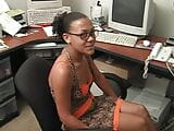 Ebony slut sucks cock in the office snapshot 1