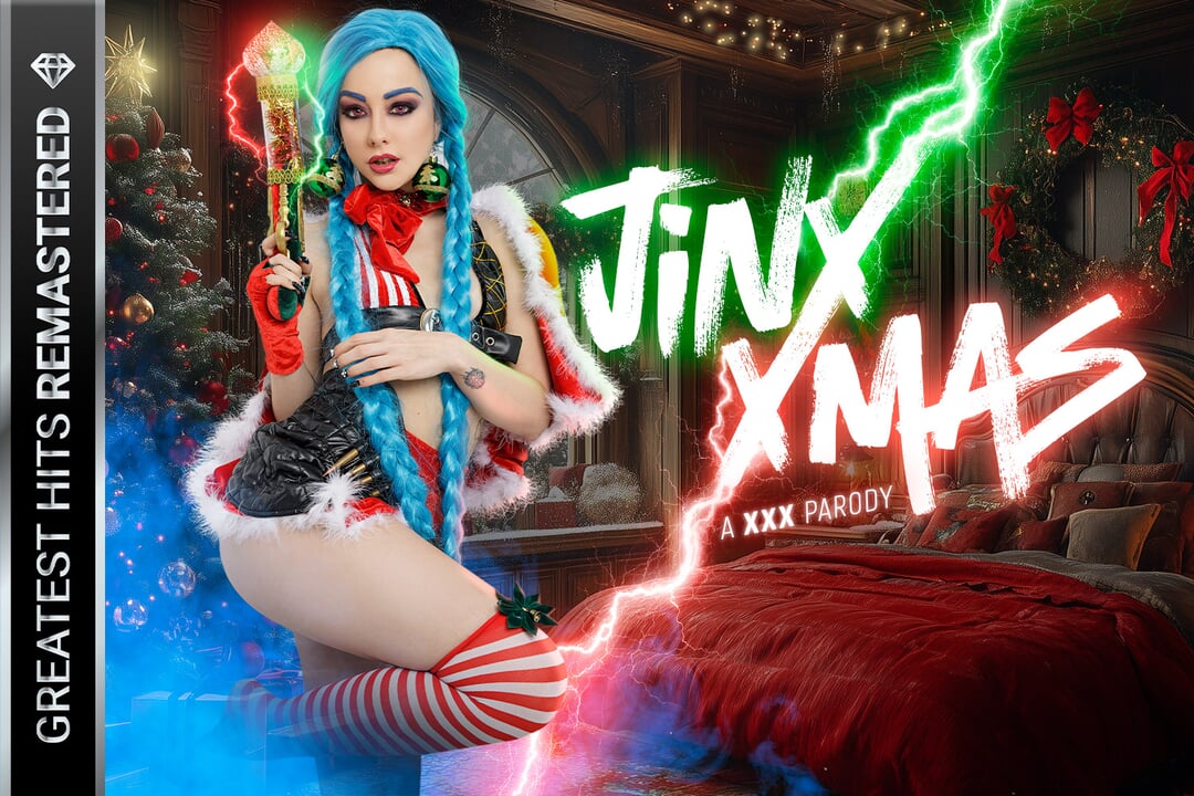 Vrcosplayx - Alessa Savage como Jinx está absolutamente desesperada para esvaziar o saco do Papai Noel e chupar sua bengala doce