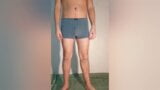 The guy shows how the chastity belt looks in boxer shorts snapshot 5