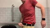 Masturbating in a public bathroom and cumming snapshot 6