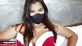 Creampie fuck boss with sexy secretary slut Thai asian santa cosplay Xmas snapshot 3