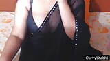 Indiana sexy em sari preto snapshot 13