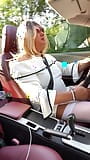 Amateur crossdresser Kellycd2022 sexy milf enjoying an afternoon drive in stockings and heels masturbating and cumshot snapshot 13