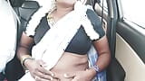 E -2, full video, Car sex, Telugu dirty talks, indian beautiful sexy saree housewife with son in law romantic journey. snapshot 4