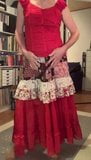 Long red chiffon skirt snapshot 1