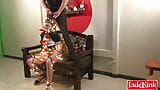 Submissive inanimate Christmas tree slut gets flocked with cum. snapshot 3