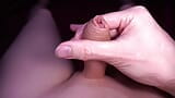 Closeup POV of an oiled girlcock pulling away the foreskin while getting harder for you snapshot 10