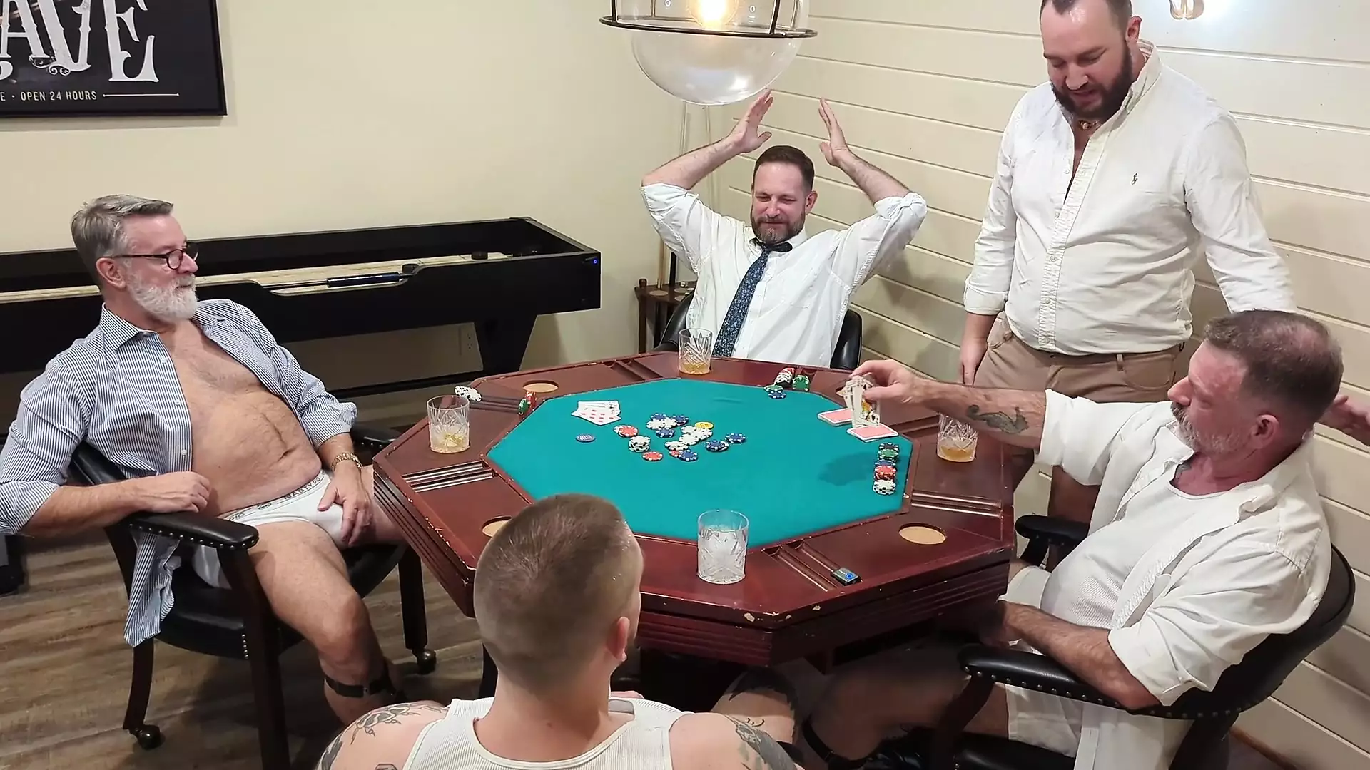 Strip Poker Night: An Orgy of Dads, Bears and Boys
