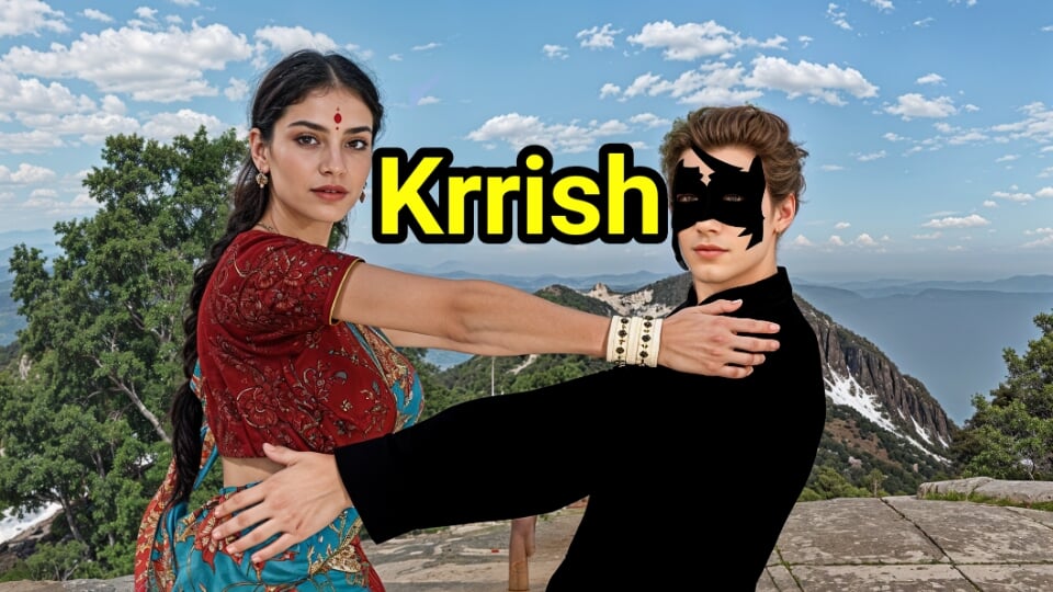 Krrish menyelamatkan saudari ipar Indianya dari para pejalan kaki dan kemudian menidurinya.