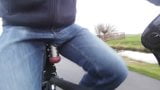 Bike ride extreme stretched balls visible snapshot 4