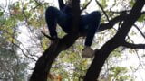 Girl climbed a tree to rub her pussy on it - Lesbian-illusion snapshot 3