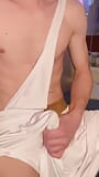 Twink in Roman costume jerking off and cumming (part1/2) snapshot 7