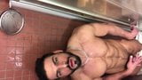 Muscle hunk solo showering snapshot 18