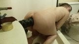 Xxl fat ribbed anal dildo gapes out ass snapshot 2