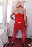 Hot tv sissy in red latex pvc. Dirty cumdump slut snapshot 5