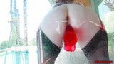 Mature redhead fucks a big dildo in the shower snapshot 9