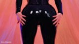 Rubberen fetisj latex catsuit, Arya Grander, video van hoge kwaliteit snapshot 3