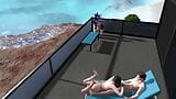 Hot Petite Asian girl give a blowjob in the balcony of a waterfront villa : 3D Porn snapshot 1