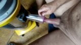 Edging my big dick handsfree with the help of my monster vacuum cleaner snapshot 7