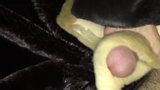 Nouă vestă de blană forfecată de iepure, spermă pe blană murdară snapshot 3