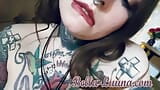 German Tattoo Girl Fucks herself and cum loud! snapshot 15