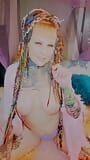 Tattooed Girl with Dreads Plays with Tight Little Pussy snapshot 2