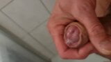 Close-up uncut cock masturbation, male squirting, peeing and creamy cumshot snapshot 9