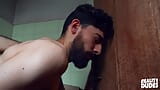 Bearded Studs Adonis And Andy Go To Abandoned Bathroom To Make Out And Squirt His Cum Everywhere - REALITY DUDES snapshot 11