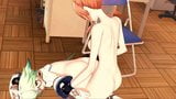 Futa Jean fucks Sucrose on a table and cums on her stomach. snapshot 9