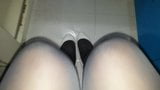 White Patent Pumps with Grey Pantyhose Teaser 4 snapshot 1