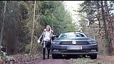 MILF Quick Fuck Outside Near Public Highway Cum Inside and Piss It snapshot 2