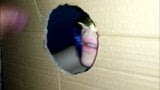 Omgekeerde gloryhole klaarkomen in de mond snapshot 4