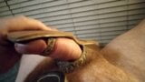 Sandal wank and cumshot with sexy toeloop sandals. Kindly loaned to me by sexyfeetperth. snapshot 1