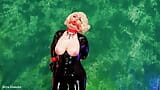 Modelo erótica de látex sexual - fetiche milf seduce en goma (Arya Grander) pin hasta ropa rubia brillante snapshot 14