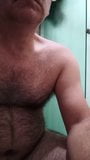 Hairy daddy jerk off and cum on shower snapshot 3