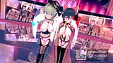 Touhou Project Series Hai Phut Hon In Latex Suit Reimu Hakurei And Sanae Kochiya sexy erotic babe 3d hentai mmd r18 snapshot 3