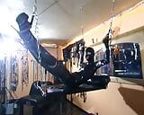 BDSM hardcore on the latex swing snapshot 5