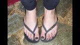 Nena's feet (size 37) give footjob snapshot 1