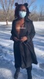 Topless in the snow snapshot 1