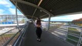 Crossdresser flashing in a train station snapshot 8