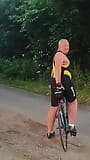 Slippong out of my cycling skinsuit mid-ride snapshot 1